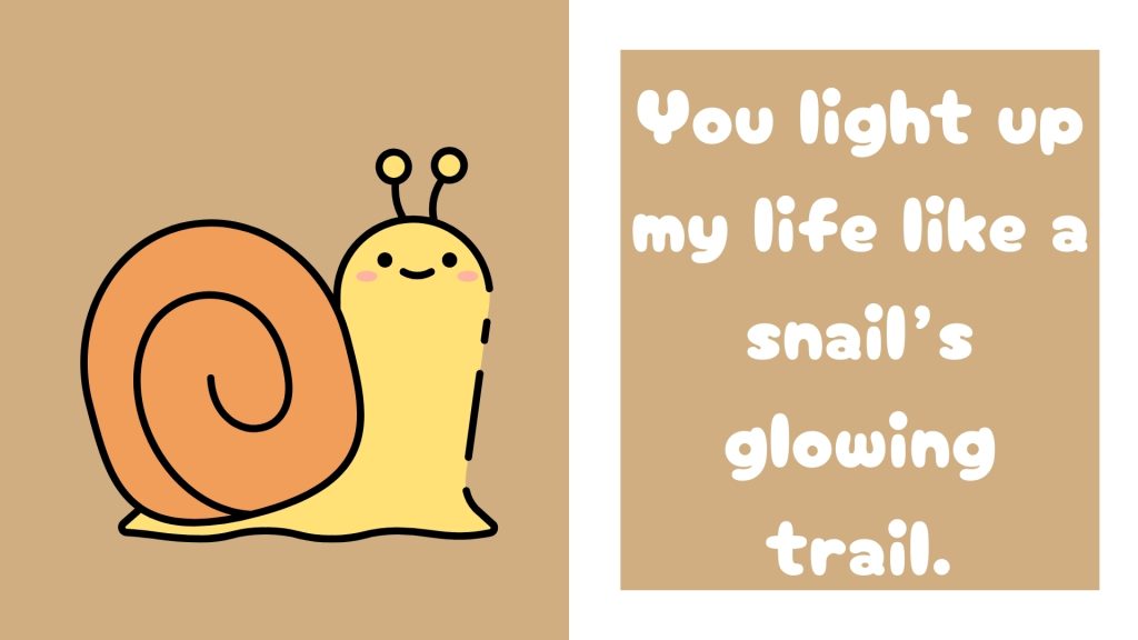 You light up my life like a snail’s glowing trail.