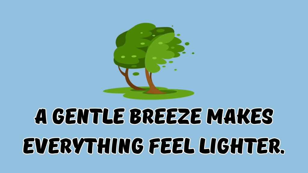 A gentle breeze makes everything feel lighter.