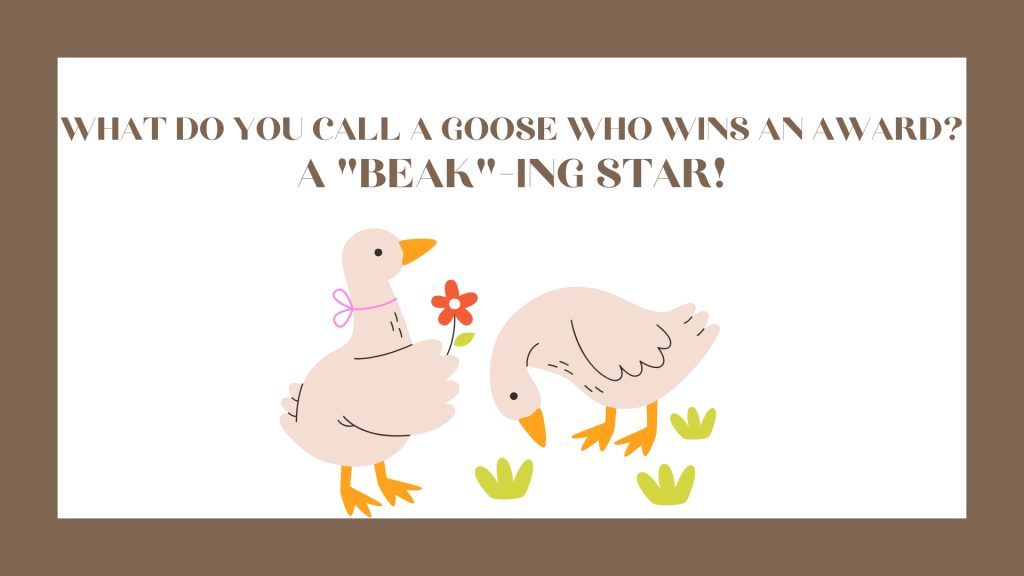 What do you call a goose who wins an award?
A "beak"-ing star!