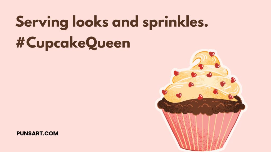 Serving looks and sprinkles. #CupcakeQueen