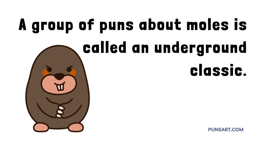 A group of puns about moles is called an underground
classic.